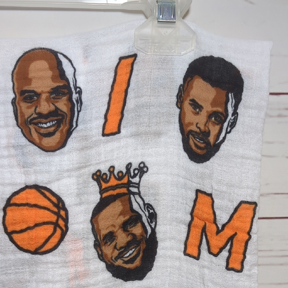 Little Homie Baby Ball Before You Crawl Basketball Muslin Swaddle Blanket Cotton - Picture 5 of 16